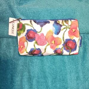 Clinique X Jonathan Cohen Watercolor Floral Cosmetic Pouch - Pink Blue White
